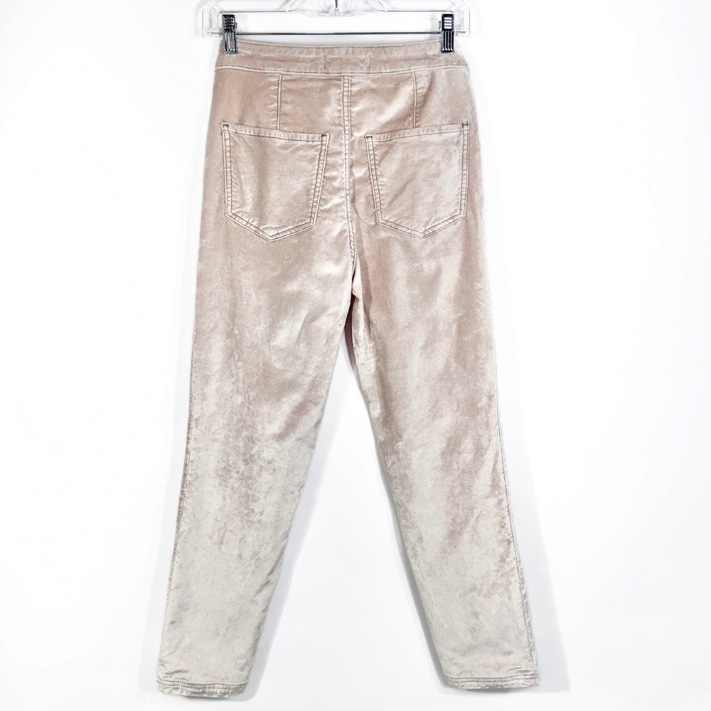 Free People Velvet Champagne Cream High Waist Cropped Skinny Pants Size 26, 2 - Picture 3 of 11